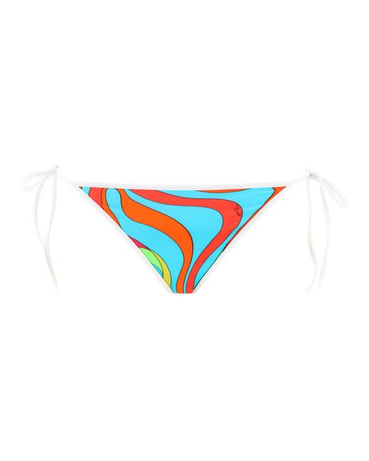 Emilio Pucci Blue Marmo Print Bikini Slips