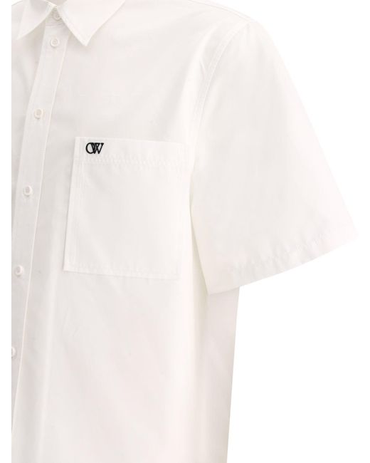 Off-White c/o Virgil Abloh Uit Wit Geborduurd Shirt in het White