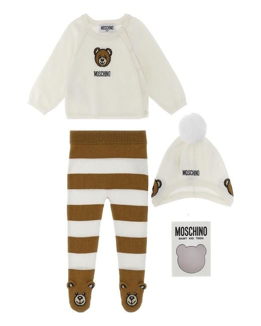 Moschino White Baby Jersey Pant Top Set