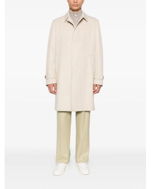 Lardini Natural Loose-Fitting Virgin Wool Coat for men