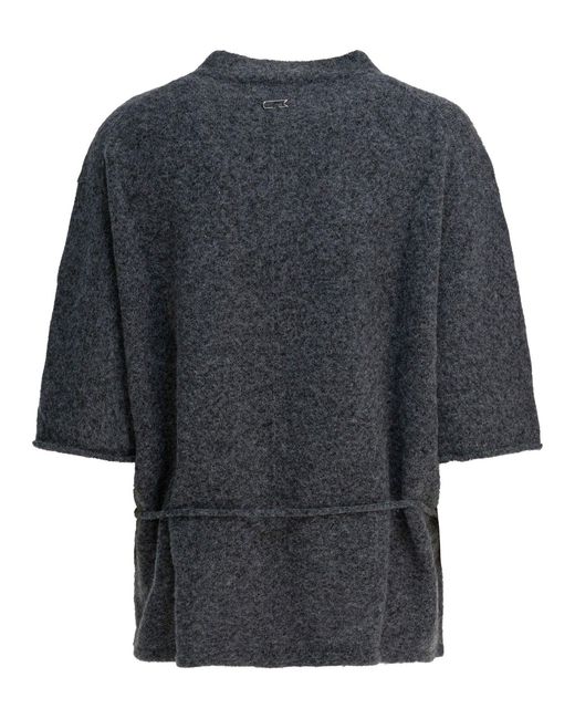 UMARMUNG Gray Wool-blend Crew-neck Sweater Knitwear Grey