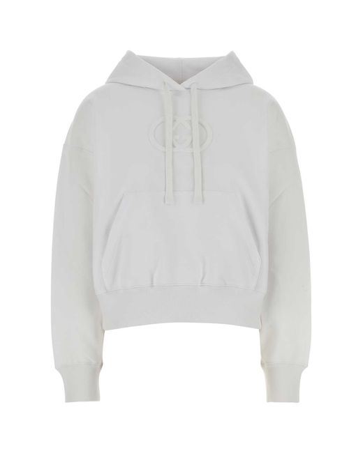 Gucci White Cotton Oversize Sweatshirt