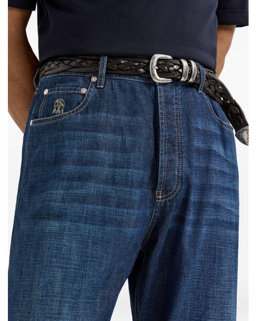 Brunello Cucinelli Broek Met Vijf Zakken in het Blue voor heren