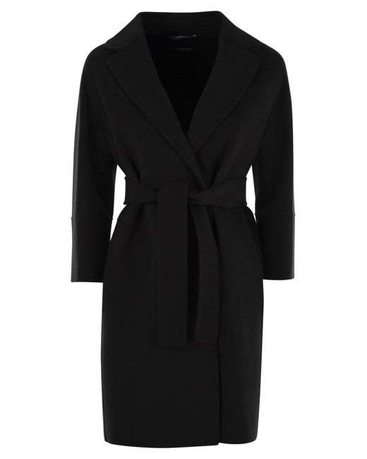 Max Mara Black Arona Virgin Wool Coat