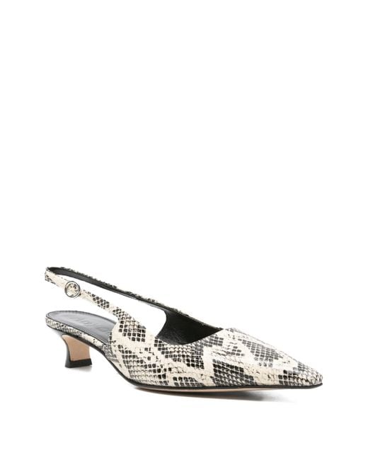 Aeyde Metallic Catrina Snake Print Calf Leather Creamy