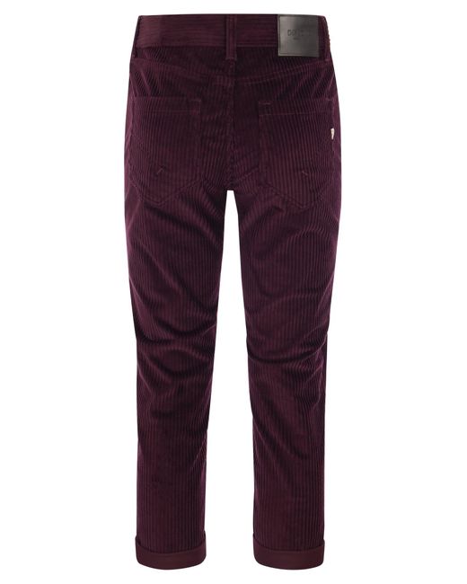 Dondup Purple Koons Loose Fitting Velvet Trousers