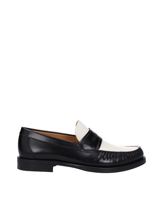 Ferragamo Black Fillmore Loafers/Cream Leather