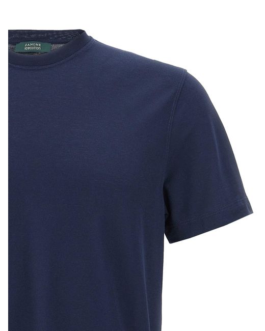 Zanone Blue Ice Cotton T-Shirt for men