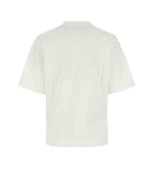 Burberry White Check Print Cotton T-Shirt For