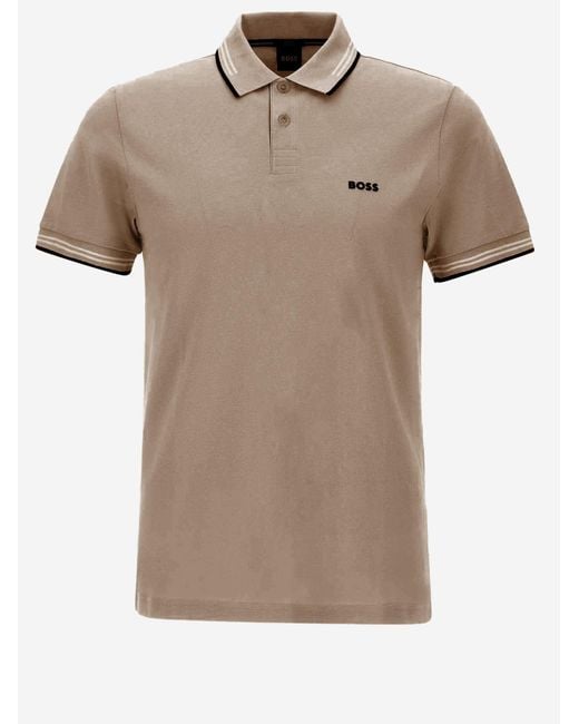Boss Natural Stretch Cotton Polo Shirt With Logo for men