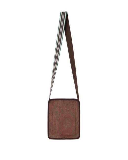 Etro White Small Arnica Shoulder Bag With Paisley Print