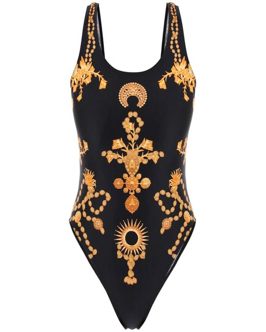'Ornament Schmuck' ein Stück Badeanzug MARINE SERRE de color Black