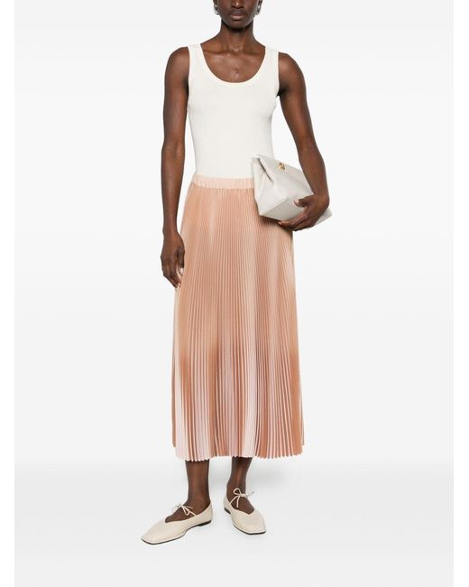 Fabiana Filippi Pink Pleated Long Skirt