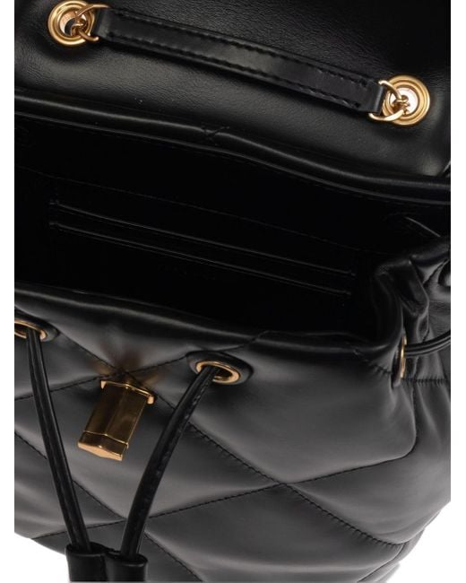 Tory Burch Kira Diamond Mini Leather Backpack in het Black