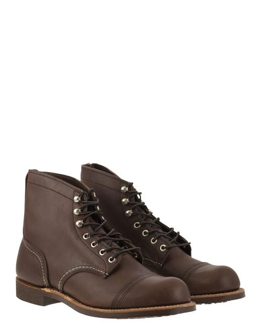 Red Wing Iron Ranger Amber Laced Boot in het Brown