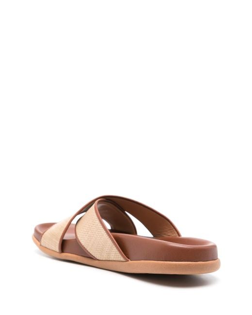 Ancient Greek Sandals Brown Thais Footbed Nappa/Raffia Shoes