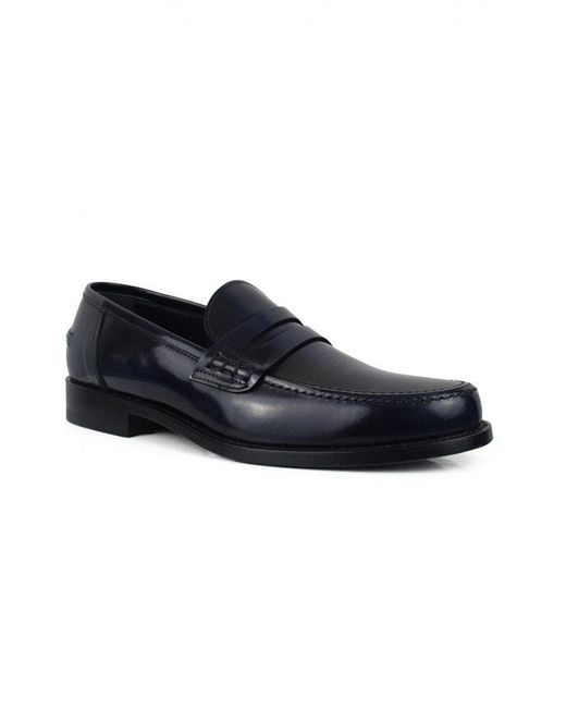 ALBERTO Black Leather Loafers