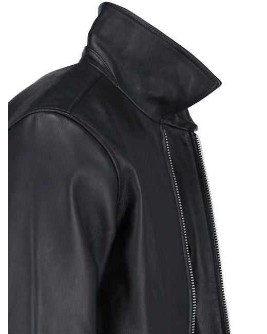 sunflower Black Short Leather Jacket