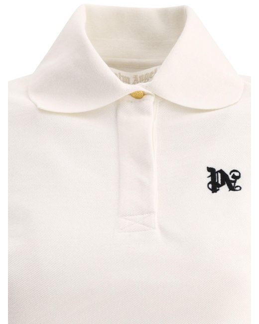 Palm Angels "monogram Bijgesneden" Poloshirt in het White
