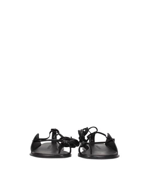 Ferragamo Black Agena Leather Flip Flops