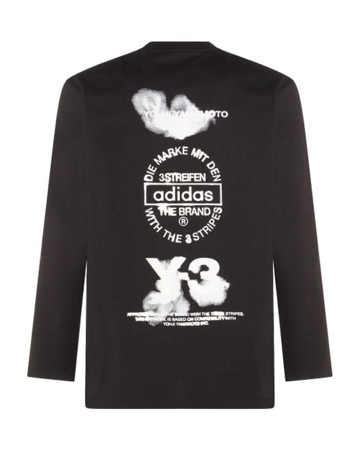 Y-3 Logo Katoenen T -shirt in het Blue voor heren