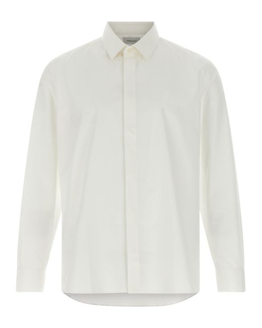 Saint Laurent Cotton Poplin Slim Fit Shirt in White für Herren