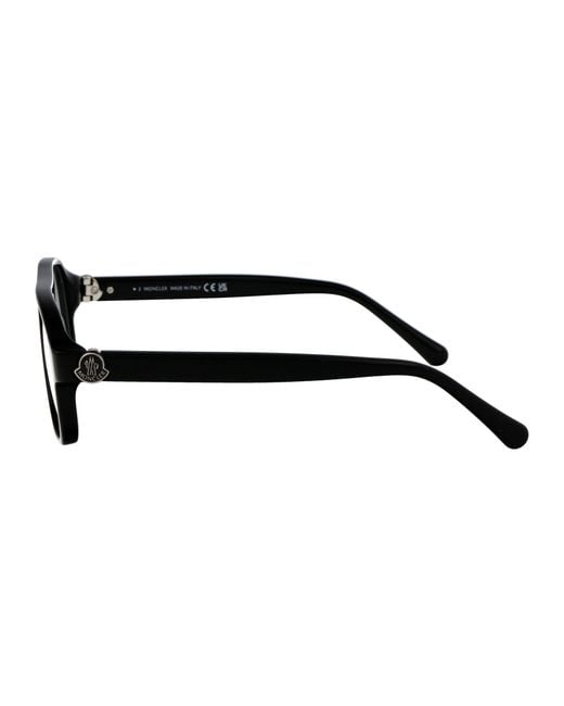 Moncler Black Nero Lucido Acetate Glasses for men