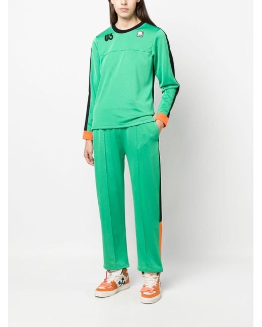 Wales Bonner Green Logo-Patch Track Pants