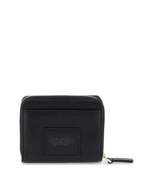 Marc Jacobs Black Die Leder -Mini -kompakte Brieftasche