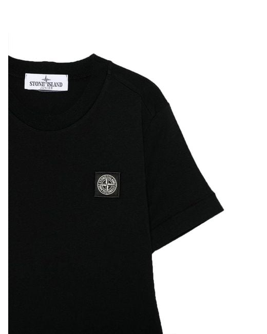 Stone Island Black T Shirt Con Logo