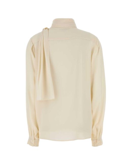 Prada Natural Ivory Silk Shirt
