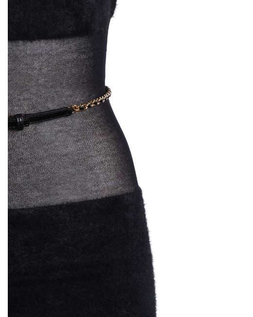 Elisabetta Franchi Black Knitted Dress With Belt