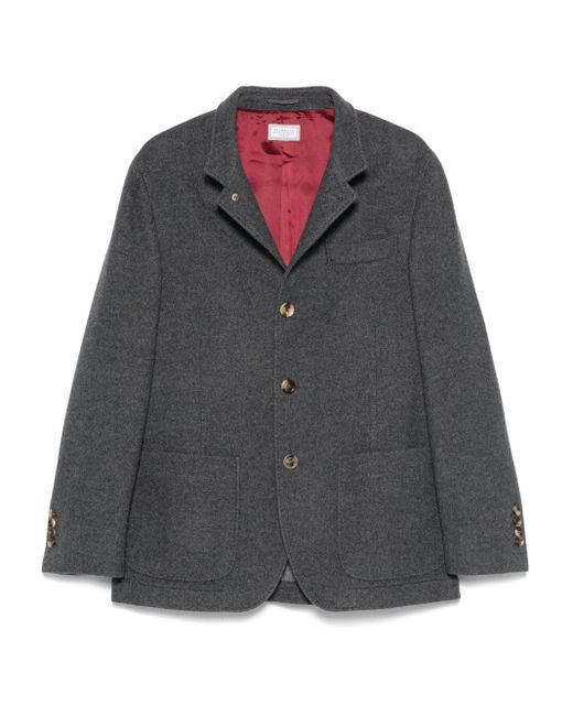 Chaqueta de pecho individual de cachemir Brunello Cucinelli de hombre de color Gray
