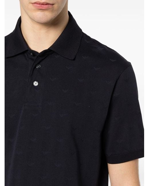 Emporio Armani Black Logo Cotton Polo Shirt