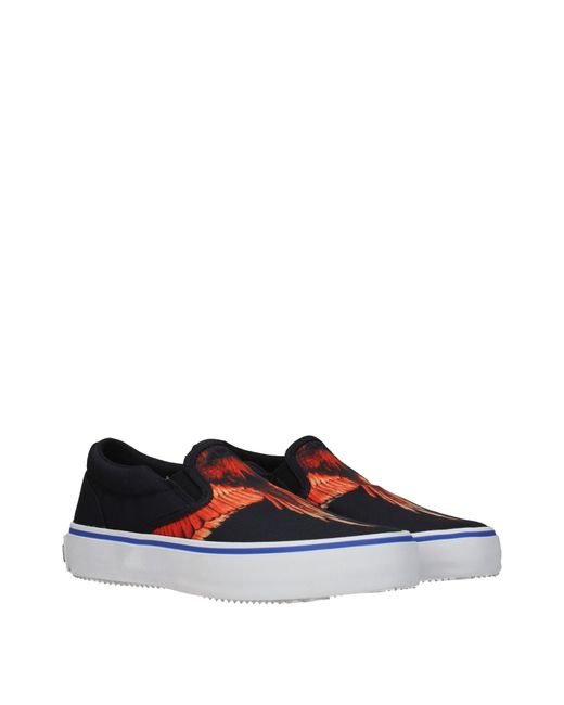 Marcelo Burlon Blue Slip On Icon Wings Uomo Tessuto Nero/Rosso for men
