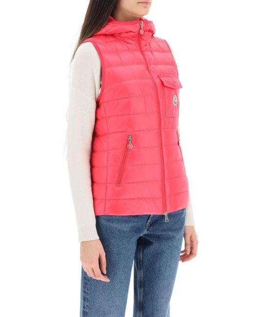 Moncler 'glygos' Opgevuld Vest in het Pink