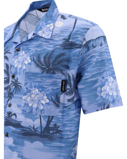 Palm Angels "Sonnenuntergang Bowling" -Hemd in Blue für Herren