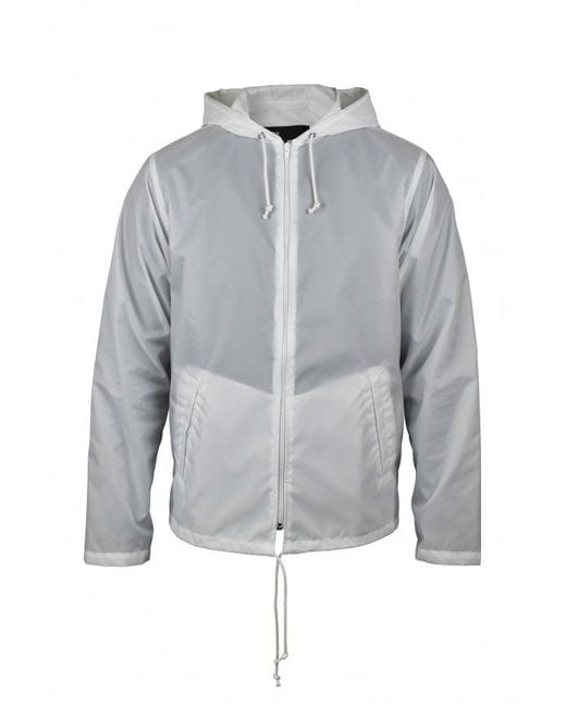Comme des Garçons Gray Waterproof Nylon Jacket With Beatles Print