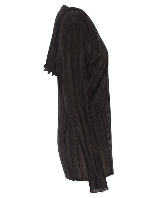 Fabiana Filippi Black Lurex Hooded Jumper