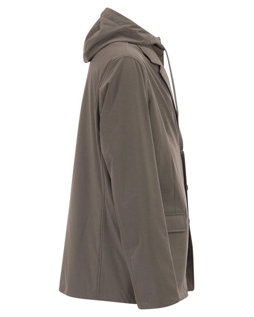 Herno Wattierte Jacke mit Kapuze in Brown für Herren