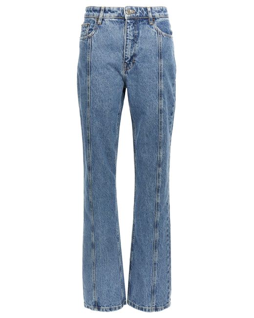ROTATE BIRGER CHRISTENSEN Blue Drehen Sie Birger Christensen Velcro -Logo -Jeans