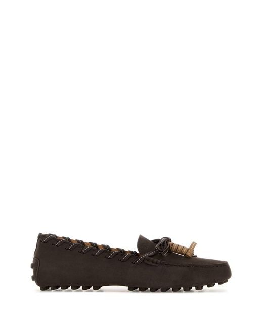 Tod's Brown Dark Suede Loafers