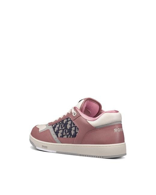 Dior Pink Oblique Leather Sneakers for men