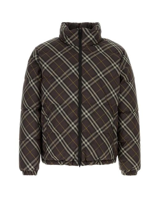 Burberry Black Printed Polyester Reversible Snowdon Down Jacket for men