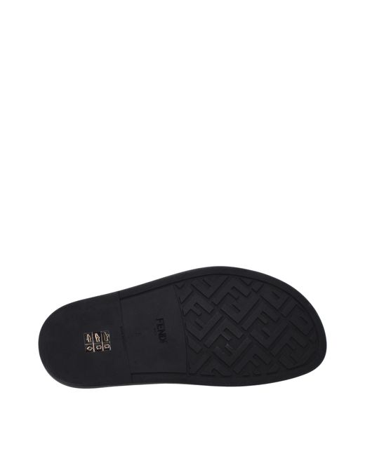 Fendi Slipper und Hufe Männer Leder schwarz in Black für Herren