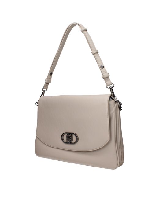 Liu Jo Gray Shoulder Bags Tourmaline Polyester/Champagne
