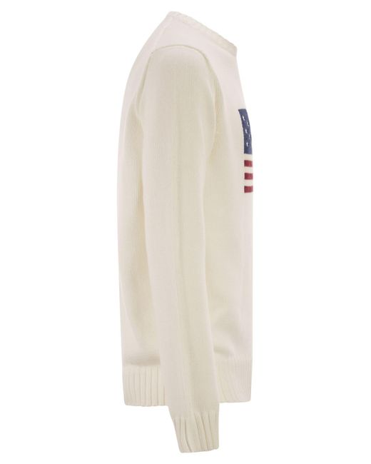 Polo Ralph Lauren White Iconic Flag Shirt for men