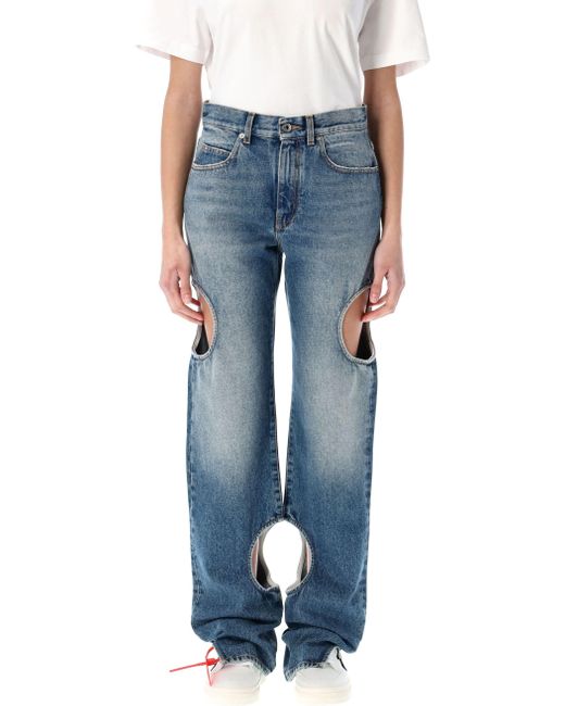Off-White c/o Virgil Abloh Uit Witte Jeans Blauw in het Blue