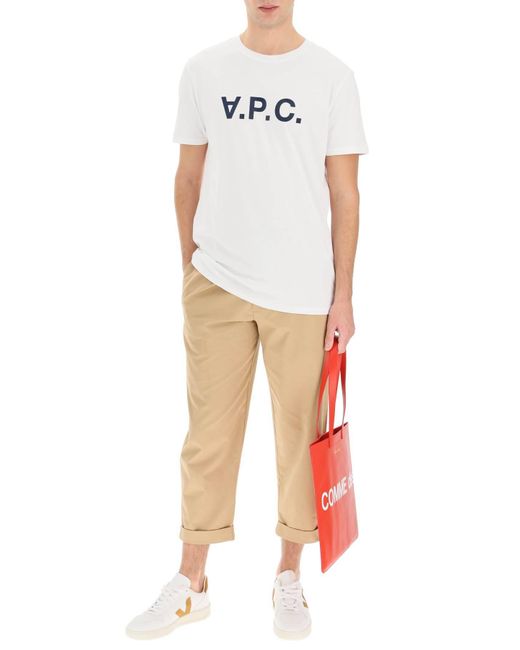 Camiseta de logotipo de VPC Flocked A.P.C. de color White