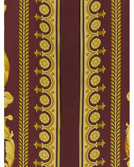 Versace Yellow Burgundy Marcos Silk Shirt